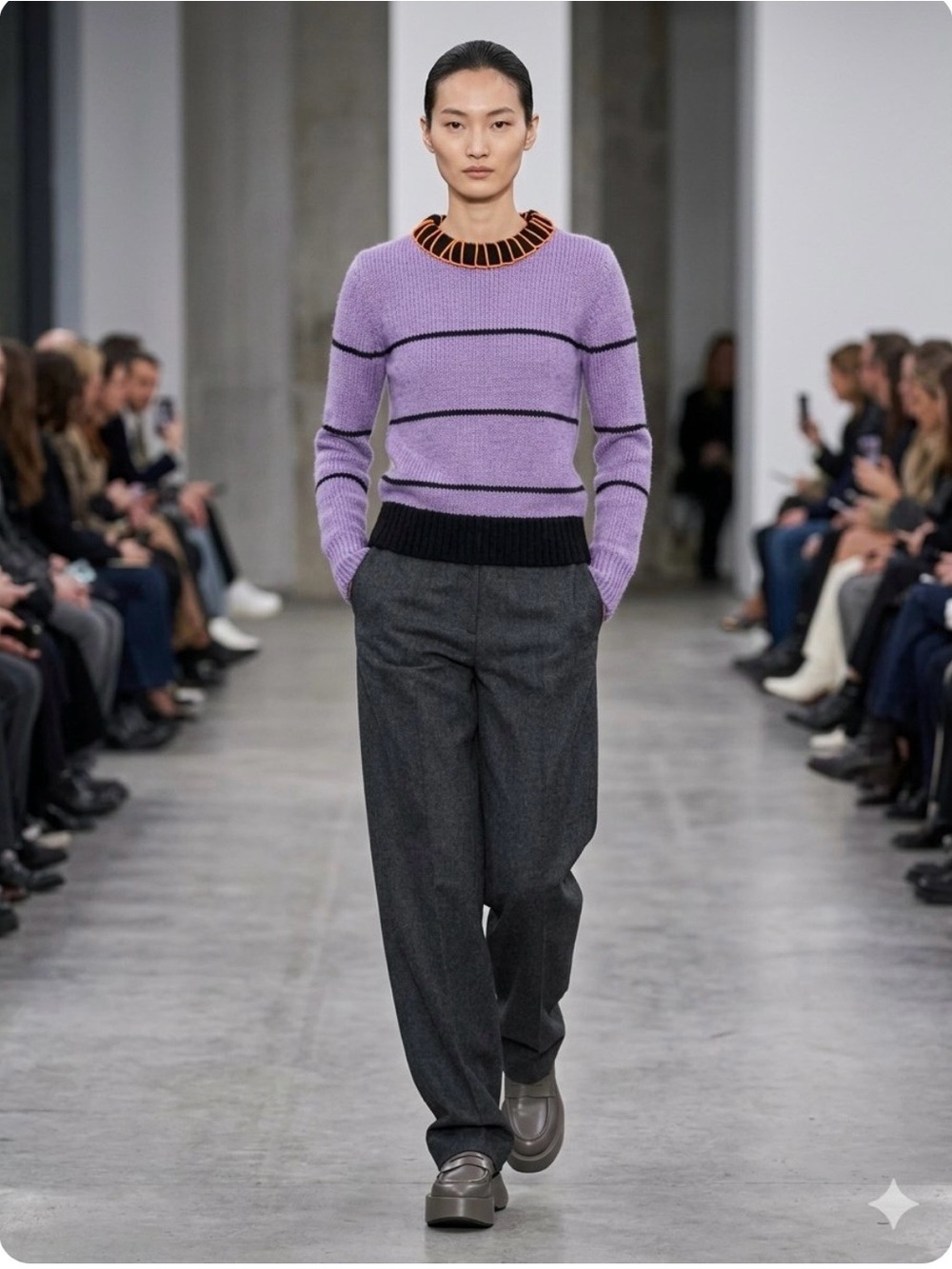Roksanda Ilincic Kora Striped Knit Sweater Purple Orange Mohair Blend M